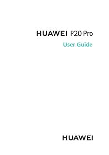 Huawei P20 Pro manual. Smartphone Instructions.
